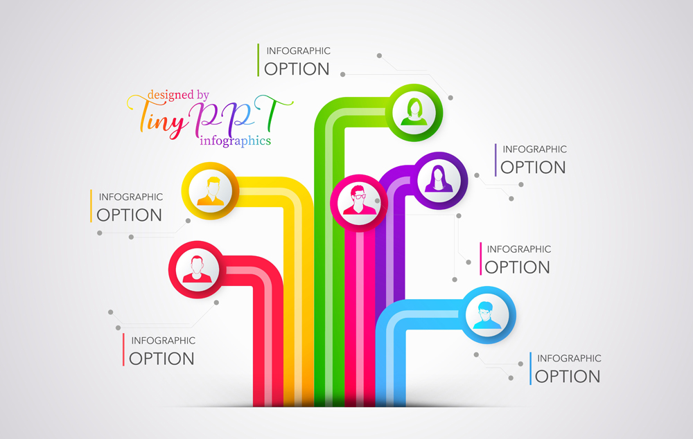 Diverged Colorful Stripes Diagram