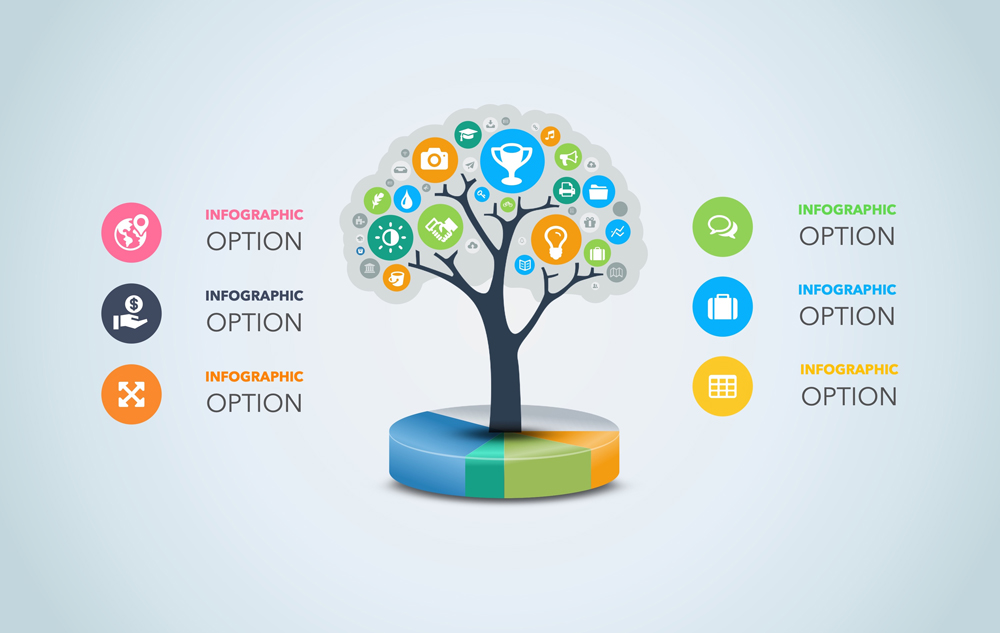 Tree Relationship Hierarchy Infographic Concept