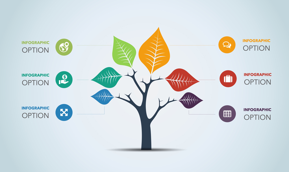 Tree Relationship Hierarchy Infographic Concept